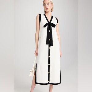 English Factory Knit Midi Dress with Bow